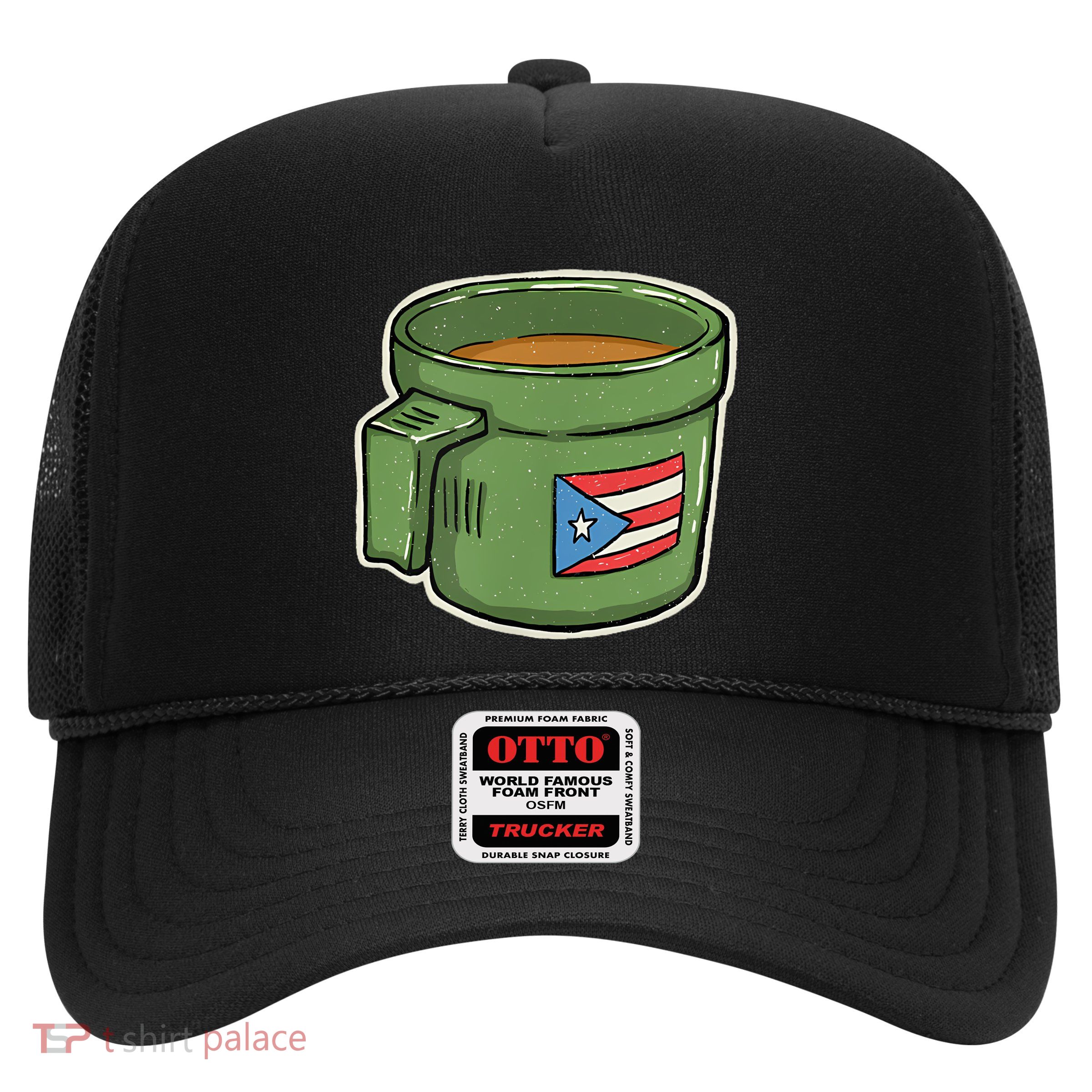 Tacita De Mantequilla Cafe Puerto Rico Bandera Boricua Trucker Hat
