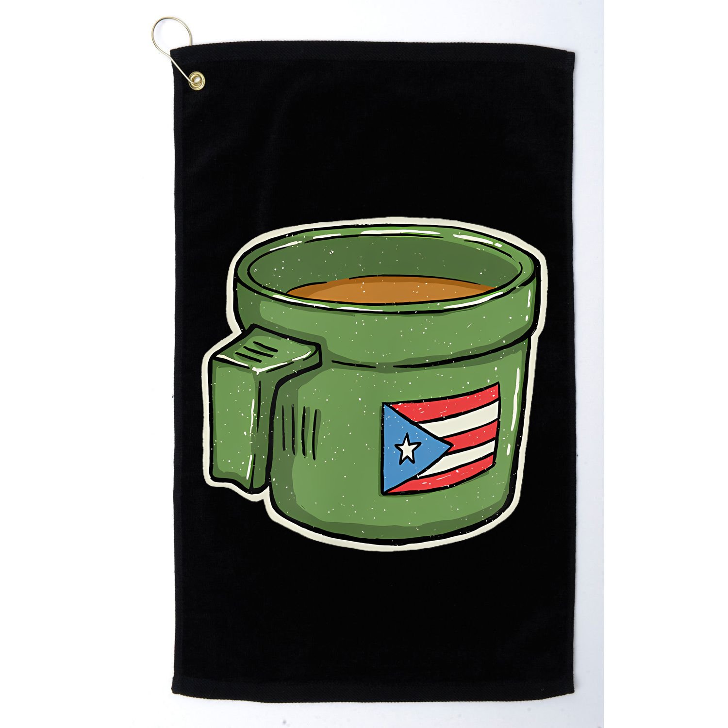 Tacita De Mantequilla Cafe Puerto Rico Bandera Boricua Golf Towel