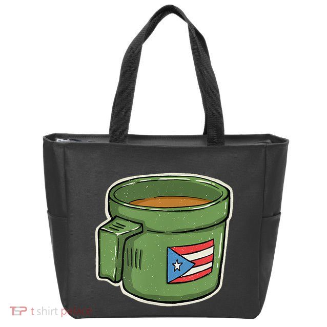 Tacita De Mantequilla Cafe Puerto Rico Bandera Boricua Zip Tote Bag