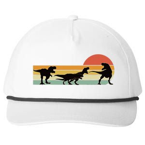 Trex Dinosaur March Retro Sunset Snapback Five-Panel Rope Hat