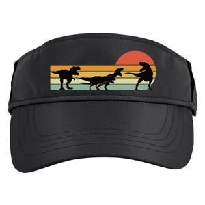 Trex Dinosaur March Retro Sunset Adult Drive Performance Visor