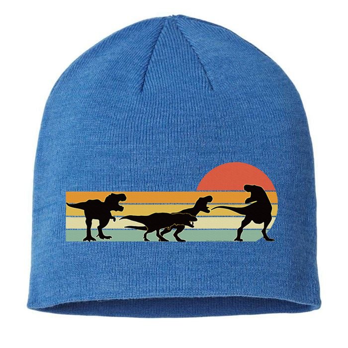 Trex Dinosaur March Retro Sunset Sustainable Beanie