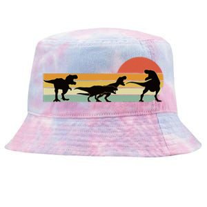 Trex Dinosaur March Retro Sunset Tie-Dyed Bucket Hat