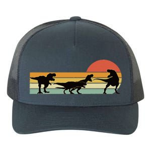 Trex Dinosaur March Retro Sunset Yupoong Adult 5-Panel Trucker Hat