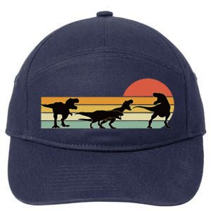 Trex Dinosaur March Retro Sunset 7-Panel Snapback Hat