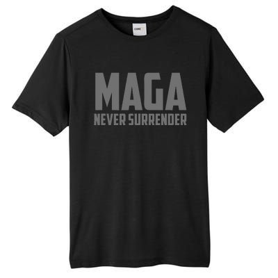 Trump Dark Maga Never Surrender Tall Fusion ChromaSoft Performance T-Shirt