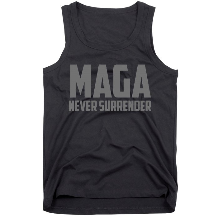 Trump Dark Maga Never Surrender Tank Top