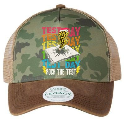 Testing Day Motivational School Teacher Rock The Test Day Legacy Tie Dye Trucker Hat