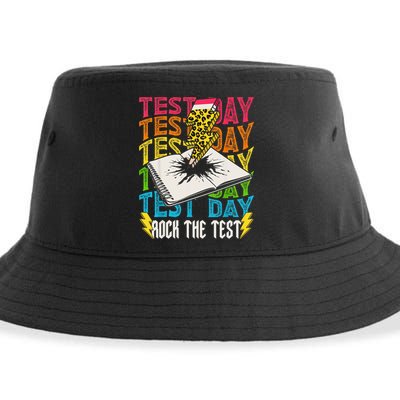 Testing Day Motivational School Teacher Rock The Test Day Sustainable Bucket Hat