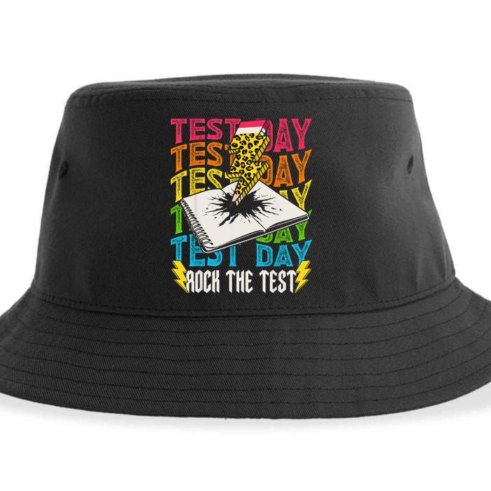 Testing Day Motivational School Teacher Rock The Test Day Sustainable Bucket Hat