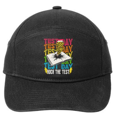 Testing Day Motivational School Teacher Rock The Test Day 7-Panel Snapback Hat