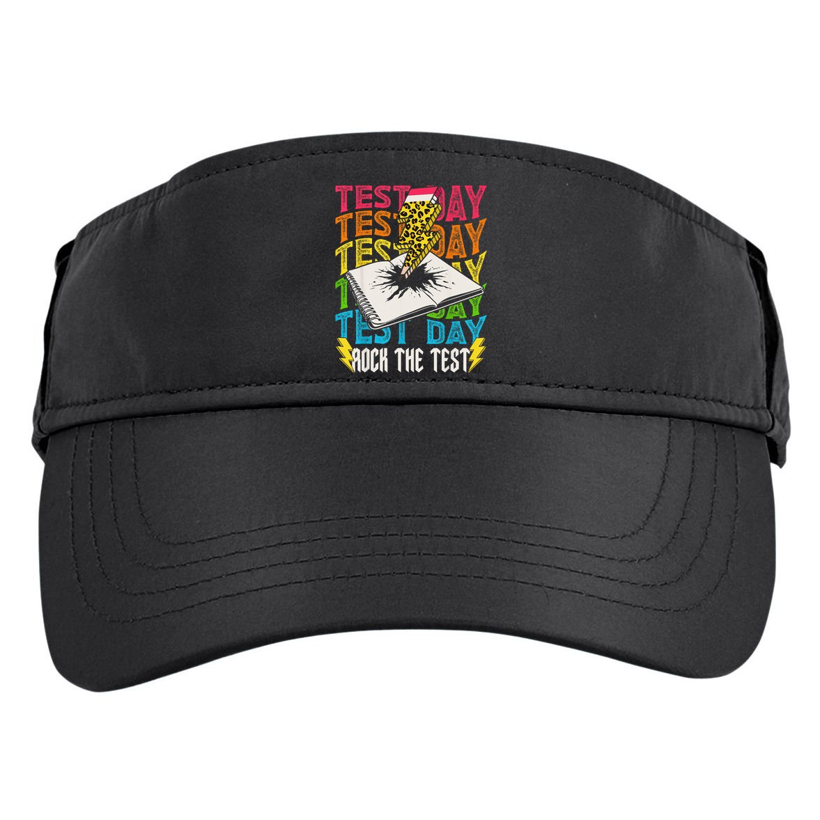 Testing Day Motivational School Teacher Rock The Test Day Adult Drive Performance Visor