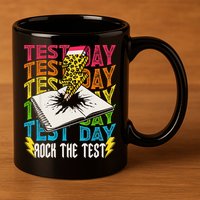 Testing Day Motivational School Teacher Rock The Test Day 11oz C Handle Ceramic Mug