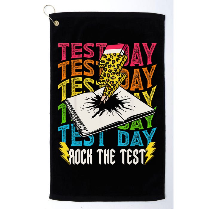 Testing Day Motivational School Teacher Rock The Test Day Golf Towel