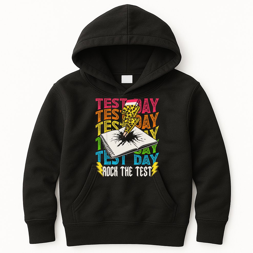 Testing Day Motivational School Teacher Rock The Test Day Kids Hoodie