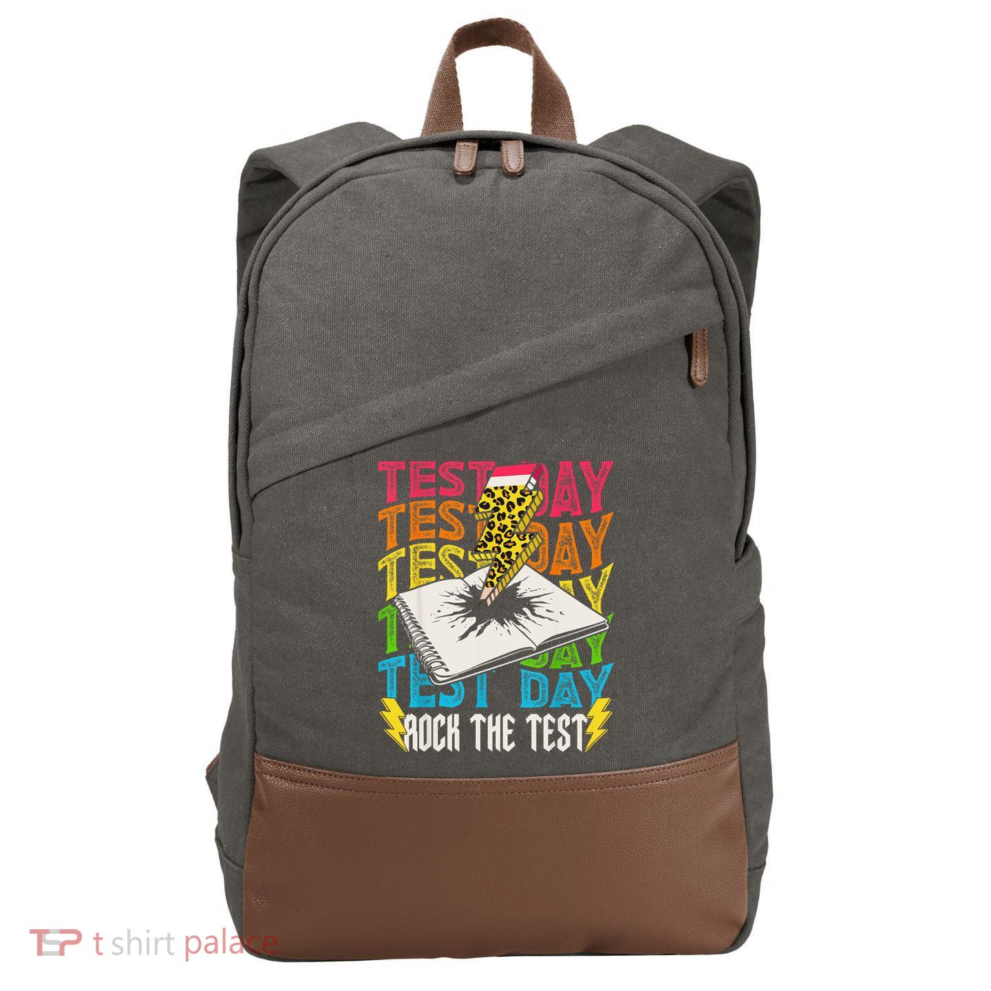 Testing Day Motivational School Teacher Rock The Test Day Cotton Canvas Backpack