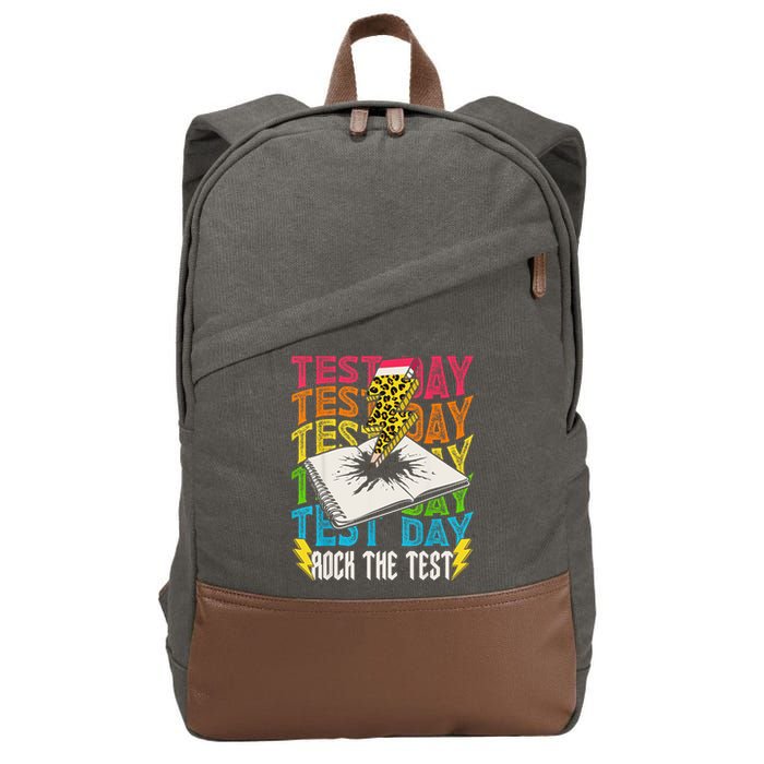 Testing Day Motivational School Teacher Rock The Test Day Cotton Canvas Backpack