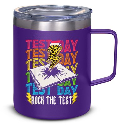 Testing Day Motivational School Teacher Rock The Test Day 12oz Stainless Steel Coffee Mug