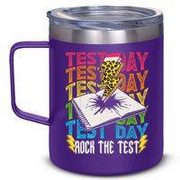 Testing Day Motivational School Teacher Rock The Test Day 12oz Stainless Steel Coffee Mug