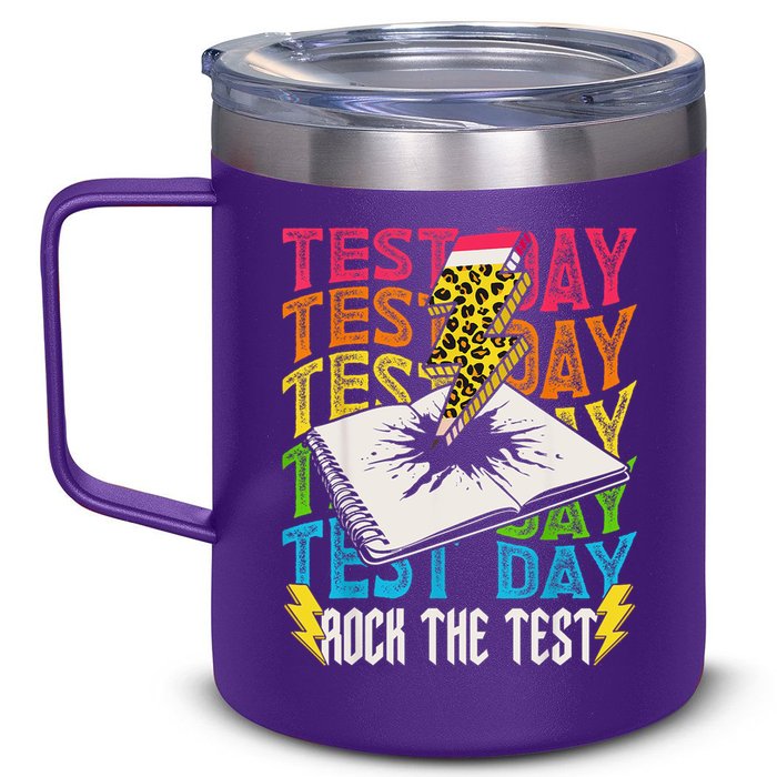 Testing Day Motivational School Teacher Rock The Test Day 12oz Stainless Steel Coffee Mug