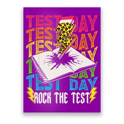 Testing Day Motivational School Teacher Rock The Test Day Poster