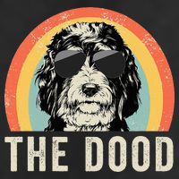 The Dood Mom Bernedoodle Doodle Dog Dad 7 Panel Mesh Trucker Snapback Hat