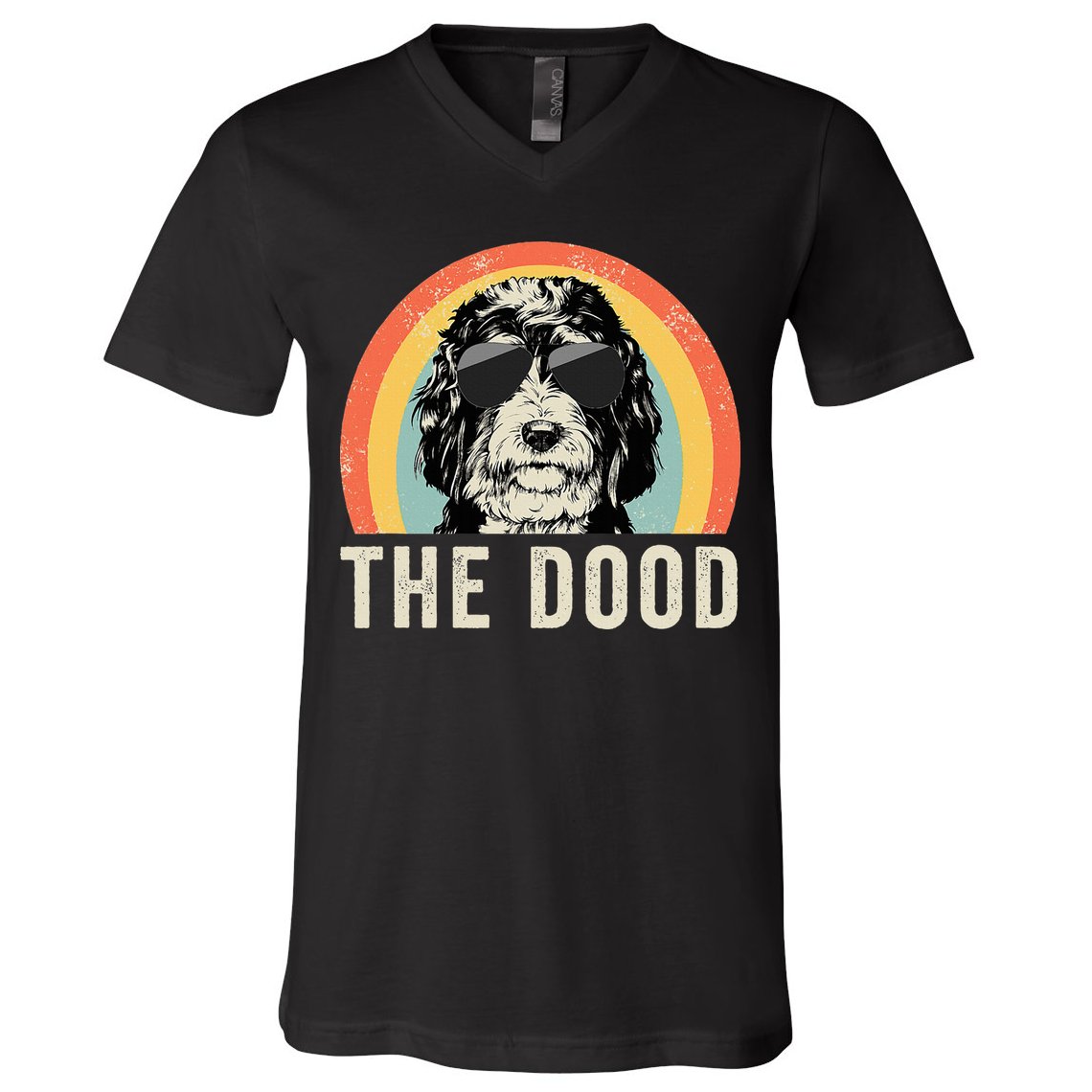 The Dood Mom Bernedoodle Doodle Dog Dad V-Neck T-Shirt