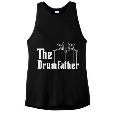 The Drumfather Musician Percussion Instrument Player Drummer Ladies PosiCharge Tri-Blend Wicking Tank