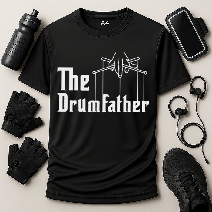 The Drumfather Musician Percussion Instrument Player Drummer Cooling Performance Crew T-Shirt