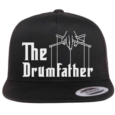The Drumfather Musician Percussion Instrument Player Drummer Flat Bill Trucker Hat