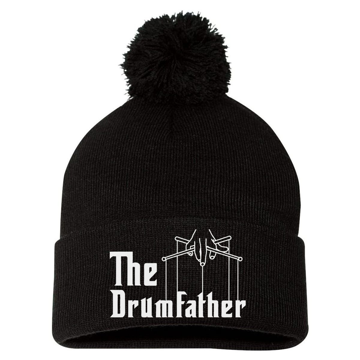 The Drumfather Musician Percussion Instrument Player Drummer Pom Pom 12in Knit Beanie
