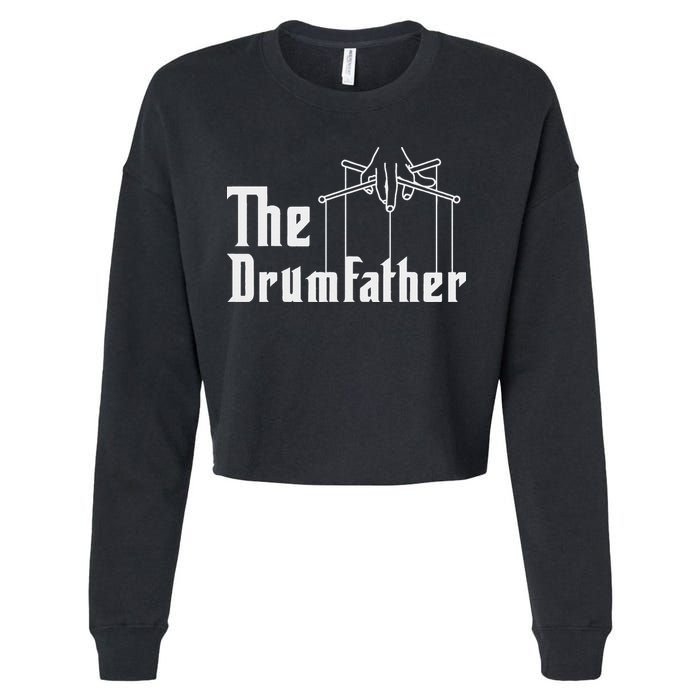 The Drumfather Musician Percussion Instrument Player Drummer Cropped Pullover Crew