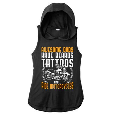 Tattooed Dad Motorcycle Fathers Day Gift Funny Tattoo Ladies PosiCharge Tri-Blend Wicking Draft Hoodie Tank