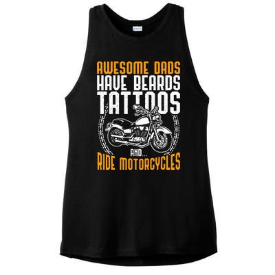 Tattooed Dad Motorcycle Fathers Day Gift Funny Tattoo Ladies PosiCharge Tri-Blend Wicking Tank