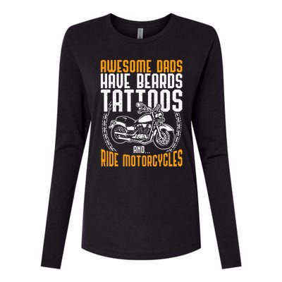 Tattooed Dad Motorcycle Fathers Day Gift Funny Tattoo Womens Cotton Relaxed Long Sleeve T-Shirt