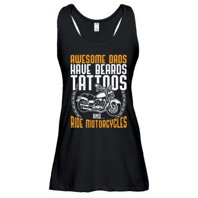 Tattooed Dad Motorcycle Fathers Day Gift Funny Tattoo Ladies Essential Flowy Tank