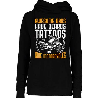 Tattooed Dad Motorcycle Fathers Day Gift Funny Tattoo Womens Funnel Neck Pullover Hood