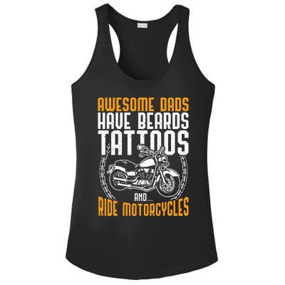 Tattooed Dad Motorcycle Fathers Day Gift Funny Tattoo Ladies PosiCharge Competitor Racerback Tank