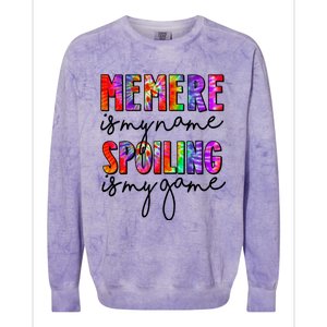 Tie Dye Memere Is My Name Spoiling Is My Game Mothers Day Gift Colorblast Crewneck Sweatshirt