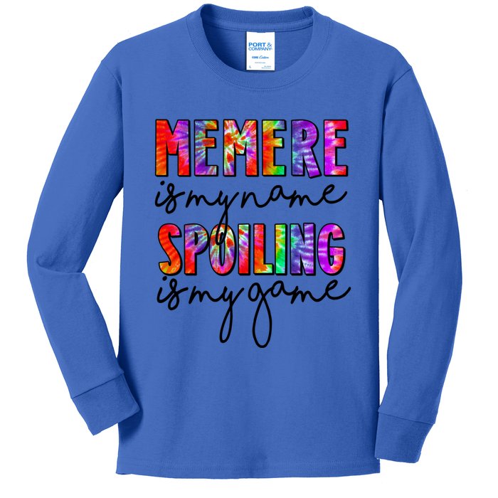 Tie Dye Memere Is My Name Spoiling Is My Game Mothers Day Gift Kids Long Sleeve Shirt