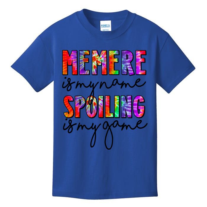 Tie Dye Memere Is My Name Spoiling Is My Game Mothers Day Gift Kids T-Shirt