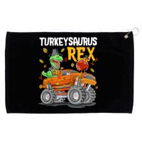 Turkey Dino Monster Truck Thanksgiving Turkeysaurus Rex Grommeted Golf Towel