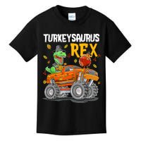 Turkey Dino Monster Truck Thanksgiving Turkeysaurus Rex Kids T-Shirt