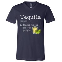 Tequila Definition Magic Water For Fun People Drinking V-Neck T-Shirt