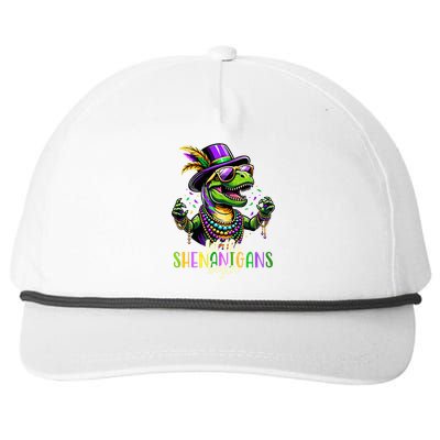 Trex Dinosaur Mardi Gras Costume Let The Shenanigans Begin Snapback Five-Panel Rope Hat