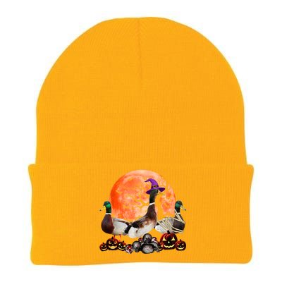 Three Duck Mummy Witch Pumpkin Farmer Pet Lover Halloween Gift Knit Cap Winter Beanie