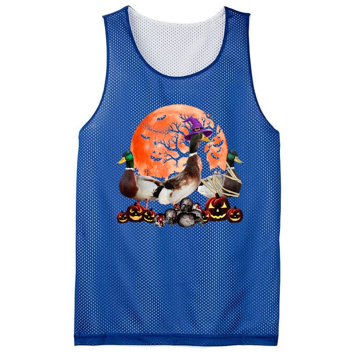 Three Duck Mummy Witch Pumpkin Farmer Pet Lover Halloween Gift Mesh Reversible Basketball Jersey Tank