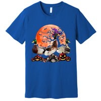 Three Duck Mummy Witch Pumpkin Farmer Pet Lover Halloween Gift Premium T-Shirt