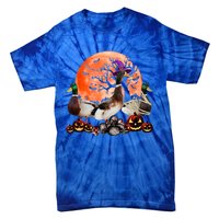 Three Duck Mummy Witch Pumpkin Farmer Pet Lover Halloween Gift Tie-Dye T-Shirt