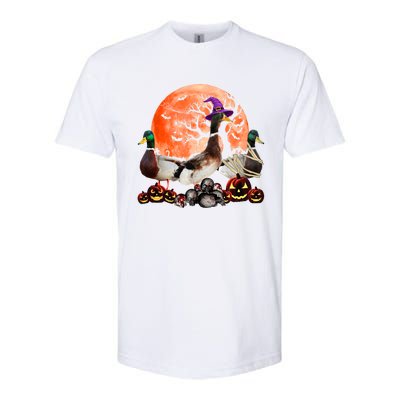 Three Duck Mummy Witch Pumpkin Farmer Pet Lover Halloween Gift Softstyle CVC T-Shirt